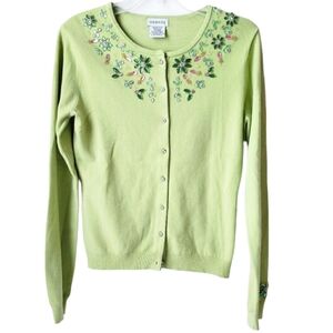 Vintage George Green Beaded Cardigan